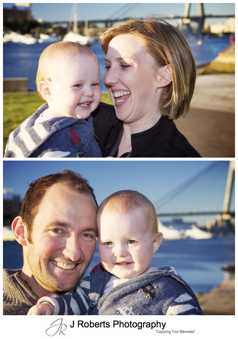 Family portraits outdoors at Blackwattle Park Sydney - family portrait photography sydney
