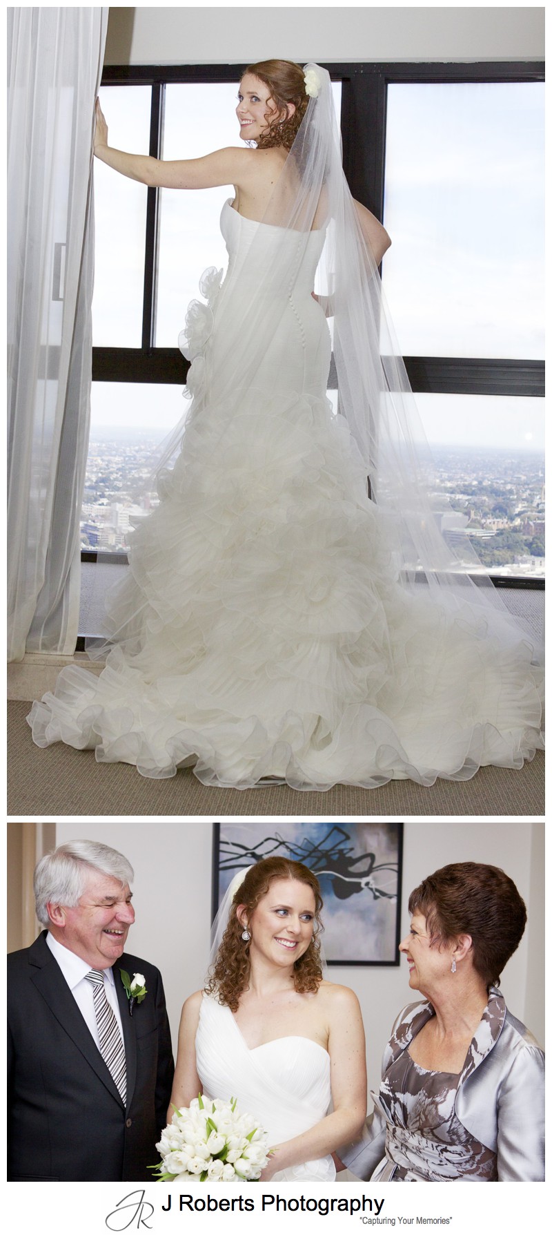 Bride in ruffle dress - wedding photography sydney