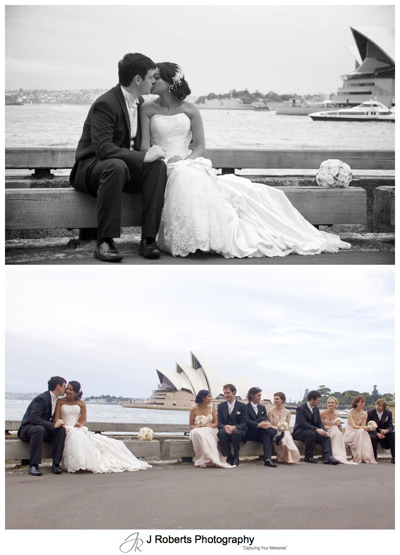 Couple kissing in front of Sydney Opera House - wedding photography sydney