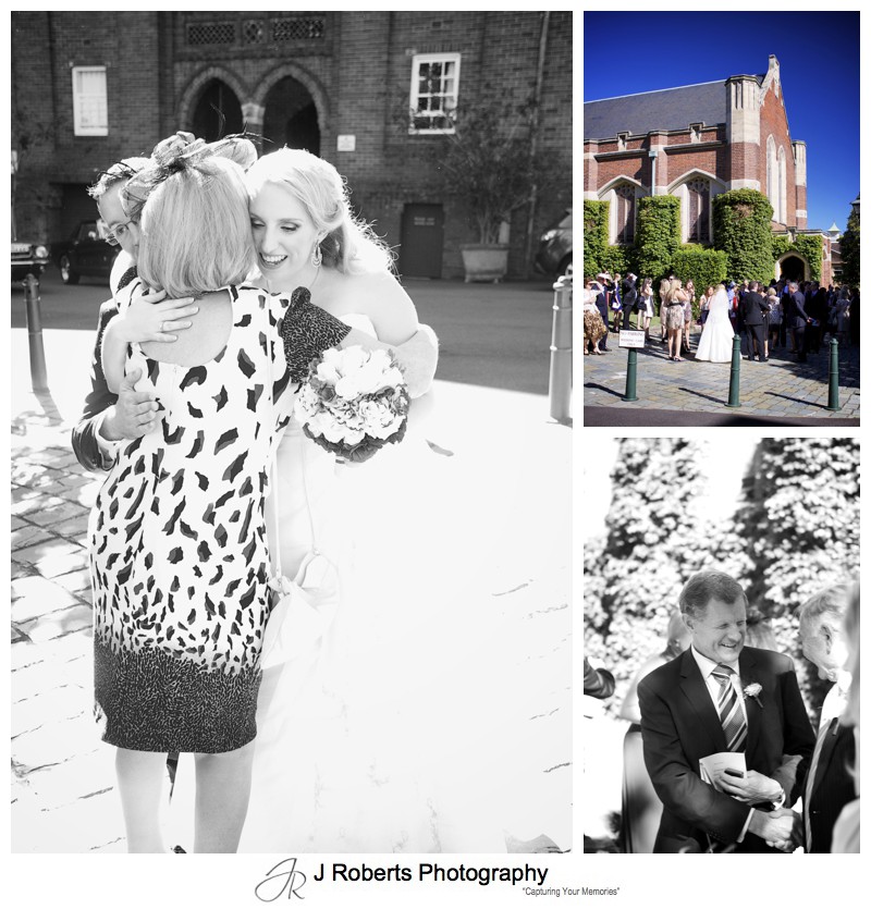 Congratulations outside church - wedding photography sydney