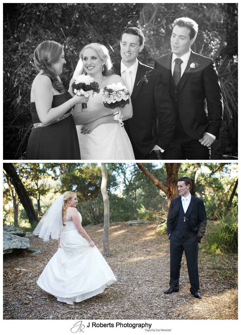 Laughing bridal party - wedding photography sydney
